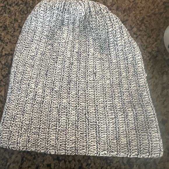 Love Your Melon Gray/White Knit Beanie with Brown Patch - Picture 3 of 6